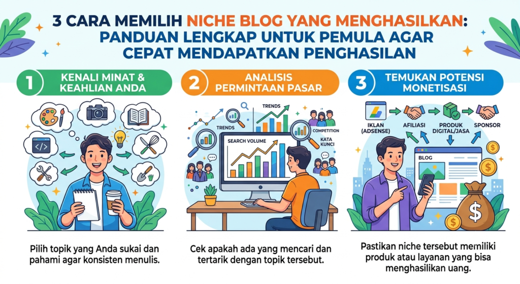 3 Cara Memilih Niche Blog yang Menghasilkan: Panduan Lengkap untuk Pemula Agar Cepat Mendapatkan Penghasilan