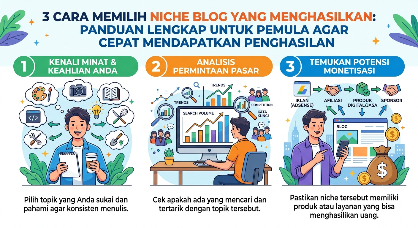 3 Cara Memilih Niche Blog yang Menghasilkan: Panduan Lengkap untuk Pemula Agar Cepat Mendapatkan Penghasilan